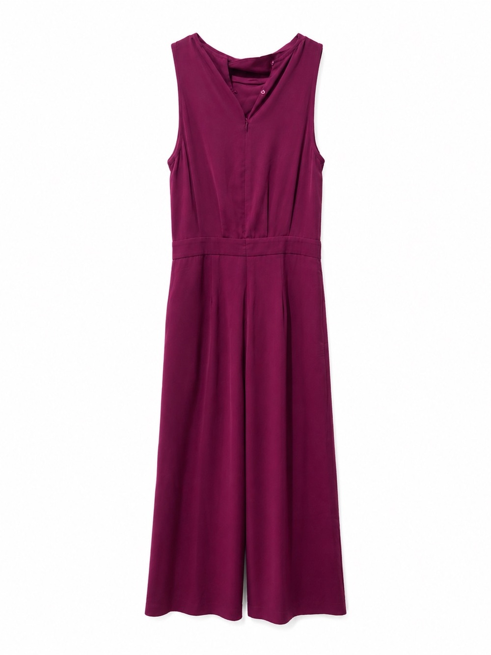 Nicole Miller Sleeveless Cowl-Neck Wide-Leg Jumpsuit Fuchsia Sz 4 palazo new